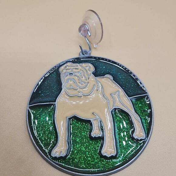 Window Suncatcher Bulldog Dog Sun C. Gallery 1998 Vtg 3.5" Makeit Bakeit Style - Picture 3 of 8